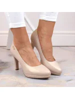 Sergio Leone W SK53N béžové lodičky na platformě a podpatku