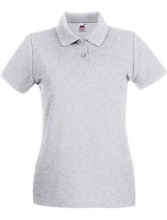 Fruit of the Loom Lady-Fit Premium Polo Dámské piqué polo 16.3030 heather grey Fruit of the Loom Lady-Fit Premium Polo Dámské piqué polo 16.3030 heather grey