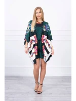 Netopýří šaty s vázáním v pase zelené