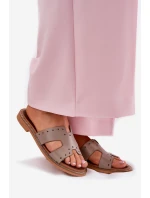 Zazoo 40326 Dámské sandály s ozdobnými výřezy tmavě béžové