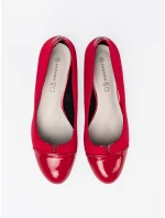 Exkluzívní dámské lodičky červené na širokém podpatku Exkluzívní dámské lodičky červené na širokém podpatku