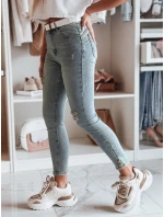 Dámské úzké džínové kalhoty s páskem ICONON modré FashionStreet UY2465