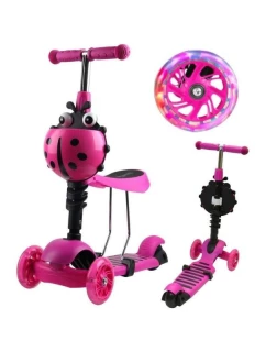 BALANČNÍ KOLOBĚŽKA 3V1 ENERO LADYBIRD RŮŽOVÁ