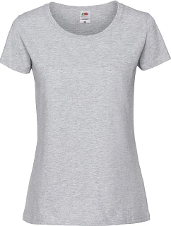 Fruit of the Loom Lady-Fit Iconic 195 T Dámské tričko z těžké bavlny 16.1424 heather grey