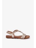 Dámské Plné Sandály S Pásky S.Barski KV51-120 Zlaté