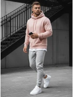 Pánská růžová mikina s kapucí FashionStreet BX4845