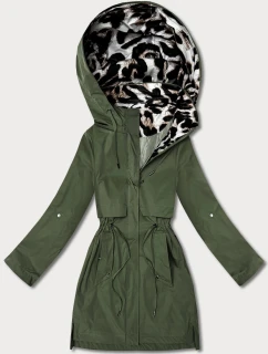 Kurtka z ozdobnym wykończeniem Goodlookin khaki-panterka (B8521-11)