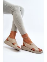 kožené sandály na klínu Černé Morgan