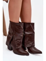 Kovbojky s otočeným límcem a zdobením Vyhřívané hnědé Inessia Kovbojky s otočeným límcem a zdobením Vyhřívané hnědé Inessia