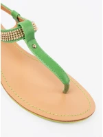 Luxusní  sandály dámské zelené bez podpatku
