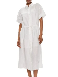 PLÁTĚNÉ MIDI ŠATY TOMMY HILFIGER