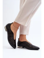 Průsvitné baletky z přírodní kůže Zazoo 2883 Černé