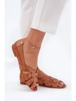 Kožené Baletky S Otevřenými Prsty Maciejka 06908-29/001-1 Hnědé