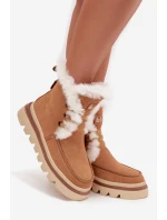 Dámské sněhule z přírodního semiše Lee Cooper – camel