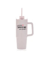 Personalizovaná cestovní termoska s průhledným víčkem - ... protože [doplň si sám] není prdel ...