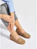 Designové mokasíny hnědé dámské na klínku Designové mokasíny hnědé dámské na klínku