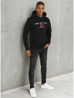 Pánská mikina s potiskem černá FashionStreet BX5709