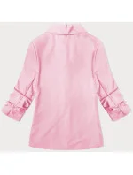 Světle růžové tenké sako s nařasenými rukávy (22-356)