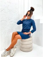 Tmavě modré dámské úpletové šaty (700) Tmavě modré dámské úpletové šaty (700)