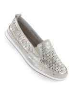 Dámské zlaté prolamované kožené polobotky Jezzi 5364 Dámské zlaté prolamované kožené polobotky Jezzi 5364