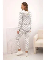 Dámská souprava z veluru s potiskem ecru