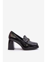 Lakované lodičky na robustním podpatku černé Terimene Lakované lodičky na robustním podpatku černé Terimene