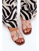 Ploché Pantofle S Vystřižením A Dekorací Špinavě Růžová Bohalis