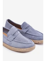 Pánské Mokasíny S Pletením Modré Fiamar Pánské Mokasíny S Pletením Modré Fiamar