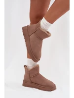 Semišové zimní boty pro ženy na platformě Vinceza 97962 béžové