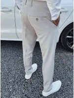 Pánské elegantní kalhoty světle šedé FashionStreet UX4291