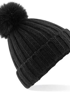 Beechfield B 413 Pletená čepice s bambulí 53.0413 black