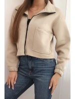 Izolovaná bavlněná mikina se zipem světle béžová Izolovaná bavlněná mikina se zipem světle béžová