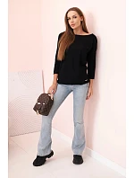 Dámská halenka s lodičkovým výstřihem černý