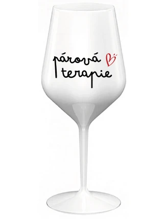 PÁROVÁ TERAPIE - bílá nerozbitná sklenice na víno 470 ml
