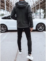 Pánská softshellová bunda s kapucí tmavě šedá FashionStreet TX4475 Pánská softshellová bunda s kapucí tmavě šedá FashionStreet TX4475