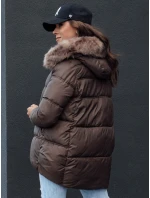 Dámská zimní bunda s kapucí STELLAR hnědá FashionStreet TY4493