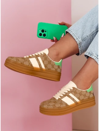 Dámské tenisky MOTIONA khaki FashionStreet ZY0902