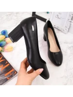 Černé lodičky Sergio Leone W SK314A s ozdobným sloupkem Černé lodičky Sergio Leone W SK314A s ozdobným sloupkem