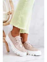 Kožené Boty S Srdce Béžová Curtis