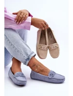 Dámské módní semišové mokasíny modré Rabell