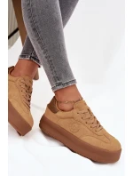 Dámské tenisky na platformě Big Star – camel
