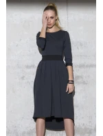 Dámské volnočasové šaty s volnou sukní grafitové - Šedá / 3XL - Makadamia Dámské volnočasové šaty s volnou sukní grafitové - Šedá / 3XL - Makadamia