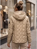 Dámská přechodová bunda s odnímatelnou kapucí, barva kamelová, FashionStreet TY5780 Dámská přechodová bunda s odnímatelnou kapucí, barva kamelová, FashionStreet TY5780