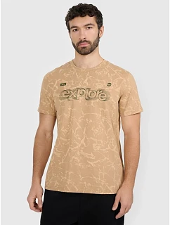 Pánské tričko s potiskem 4F 4FRAW25TTSHM3379-83A pánské