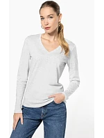 Kariban K 382 Dámské tričko do V s dl. rukávem 20.K382 black