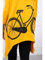 Hořčicová mikina na kolo s potiskem Hořčicová mikina na kolo s potiskem