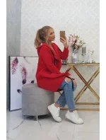 Zateplená bunda s kapucí červená