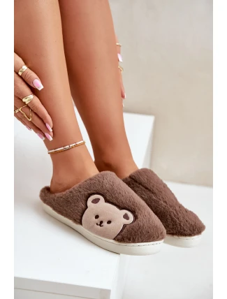 Dámské Plyšové Pantofle S Medvědem Hnědé Fiorinella