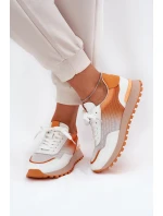 Kožené Sportovní Boty S Síťovinou Dámské Vinceza 66775 Oranžové