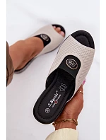 Kožené sandály na platformě s ozdobou S.Barski LR61-7011 Béžové Kožené sandály na platformě s ozdobou S.Barski LR61-7011 Béžové